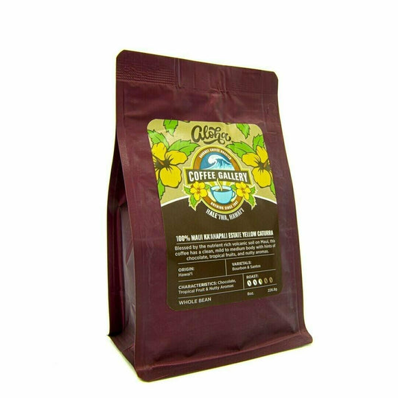 100% Maui Kaanapali Estate Yellow Caturra Coffee Bean 8oz 226g