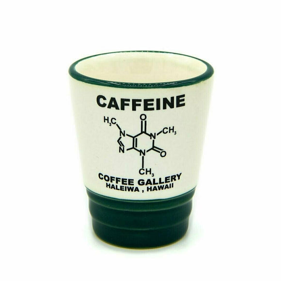 Caffeine Molecule Espresso Shot Mug - White Ceramic - Coffee Gallery Hawaii