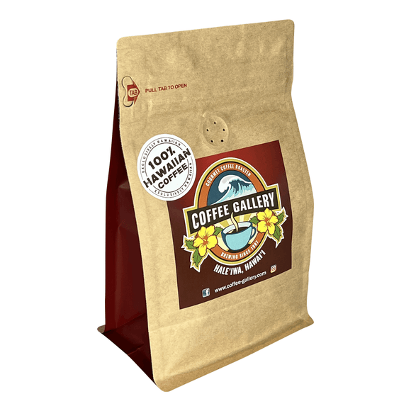 Whole Bean 100% Kona Peaberry Coffee - Medium Roast, Caffeinated with SL34 Varietals - Coffee Gallery Hawaii