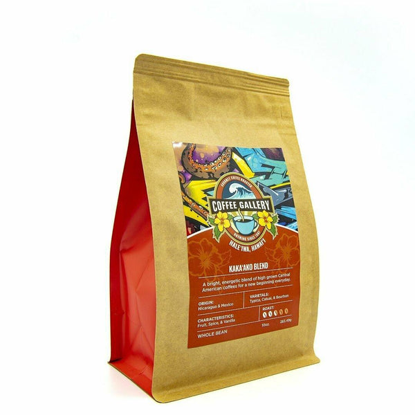 Kaka'ako Blend Whole Bean Coffee Typica, Catuai, & Bourbon 10oz - 283g - Coffee Gallery Hawaii