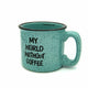 Without Coffee Mug Aqua Green, Red and White 3