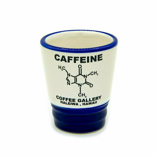 Caffeine Molecule Espresso Shot Mug - White Ceramic - Coffee Gallery Hawaii