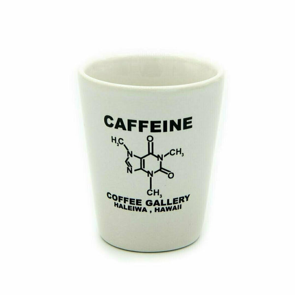 Caffeine Molecule Espresso Shot Mug - White Ceramic - Coffee Gallery Hawaii